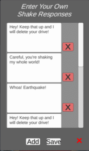 Custom Shake Responses